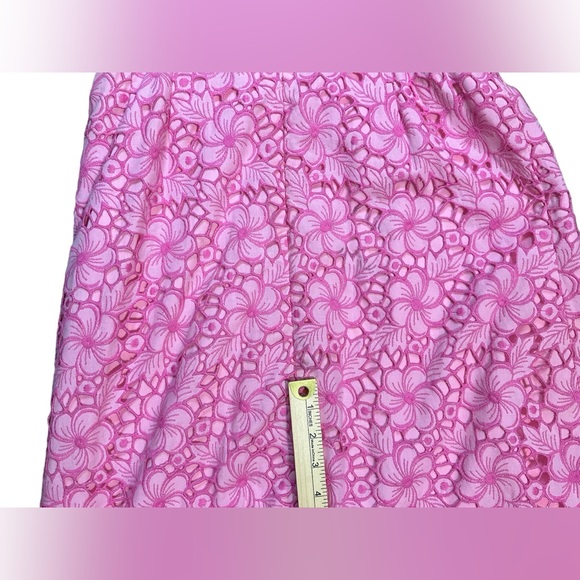 Lilly Pulitzer Sleeveless Tube Corset Fit and Flare Dress Pink Floral Lace Sz 8 - Picture 9 of 9